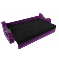 Угловой диван Меркурий (микровельвет чёрный фиолетовый)  - Изображение 5